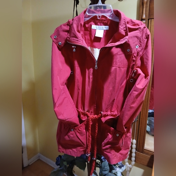 Red Utility Jacket with Drawstring Size XS - Picture 4 of 8
